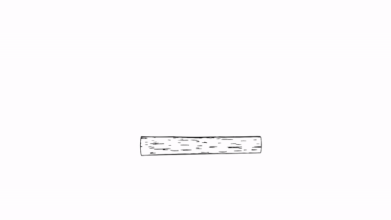 GIF: Robotic manufacturing process transforming wooden logs into prefabricated building elements.